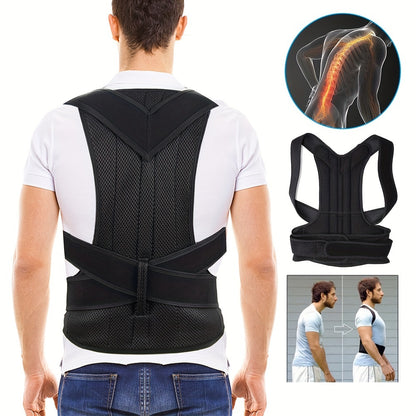 Breathable Mesh Adjustable Back Support for Correcting Posture and Supporting the Back