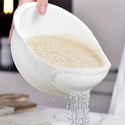 Plastic Rice Washing Bowl With Strainer