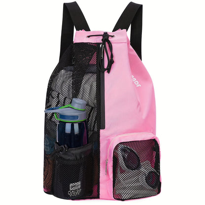 Swimming Bag Mesh Drawstring Backpack