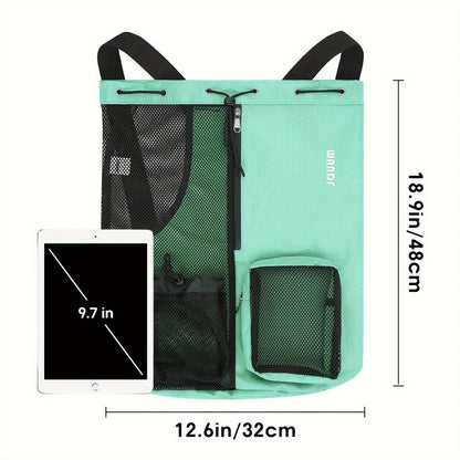 Swimming Bag Mesh Drawstring Backpack