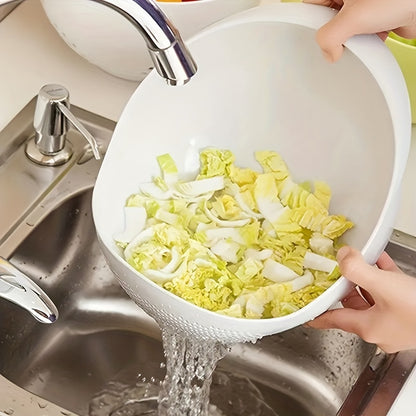 Plastic Rice Washing Bowl With Strainer