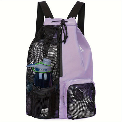 Swimming Bag Mesh Drawstring Backpack