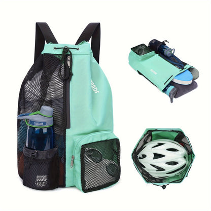 Swimming Bag Mesh Drawstring Backpack